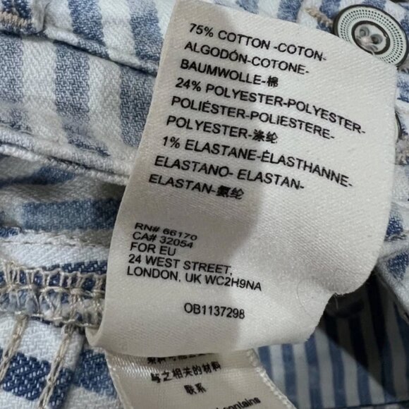 Anthropology Pilcro And The Letterpress Blue White High Rise Slim Shorts Size 27 - Picture 5 of 8